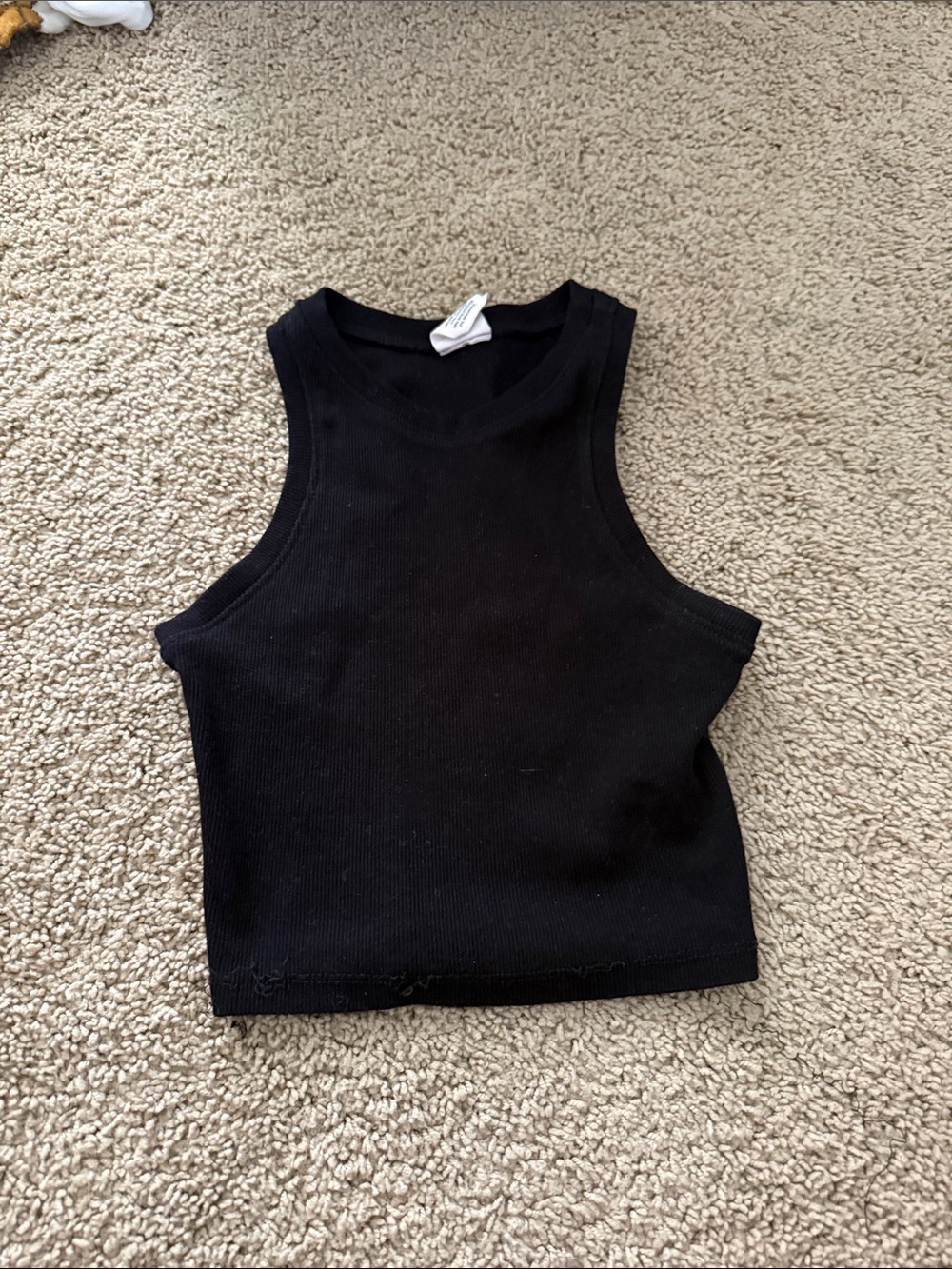 Tilly's Black Ribbed High-Neck Crop Tank